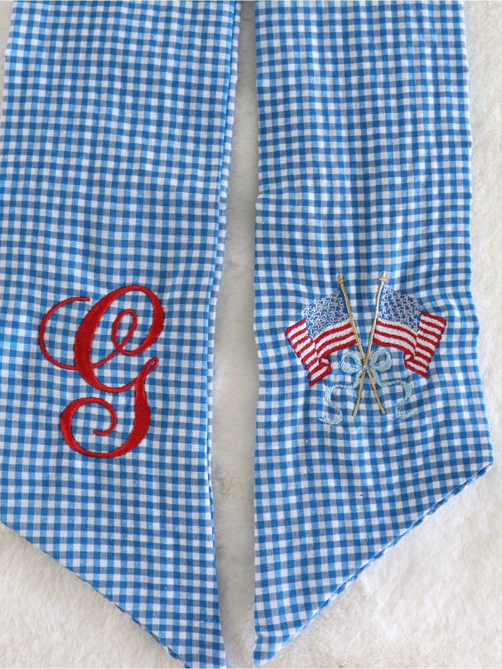 Custom Embroidered 4th of July Wreath Sash 🇺🇸 Patriotic Decor